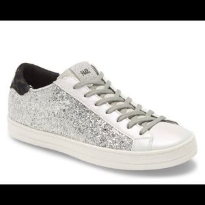 P448 John Ginerva Silver Glitter Low Top Sneakers